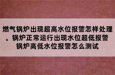 燃气锅炉出现超高水位报警怎样处理。锅炉正常运行出现水位超低报警 锅炉高低水位报警怎么测试